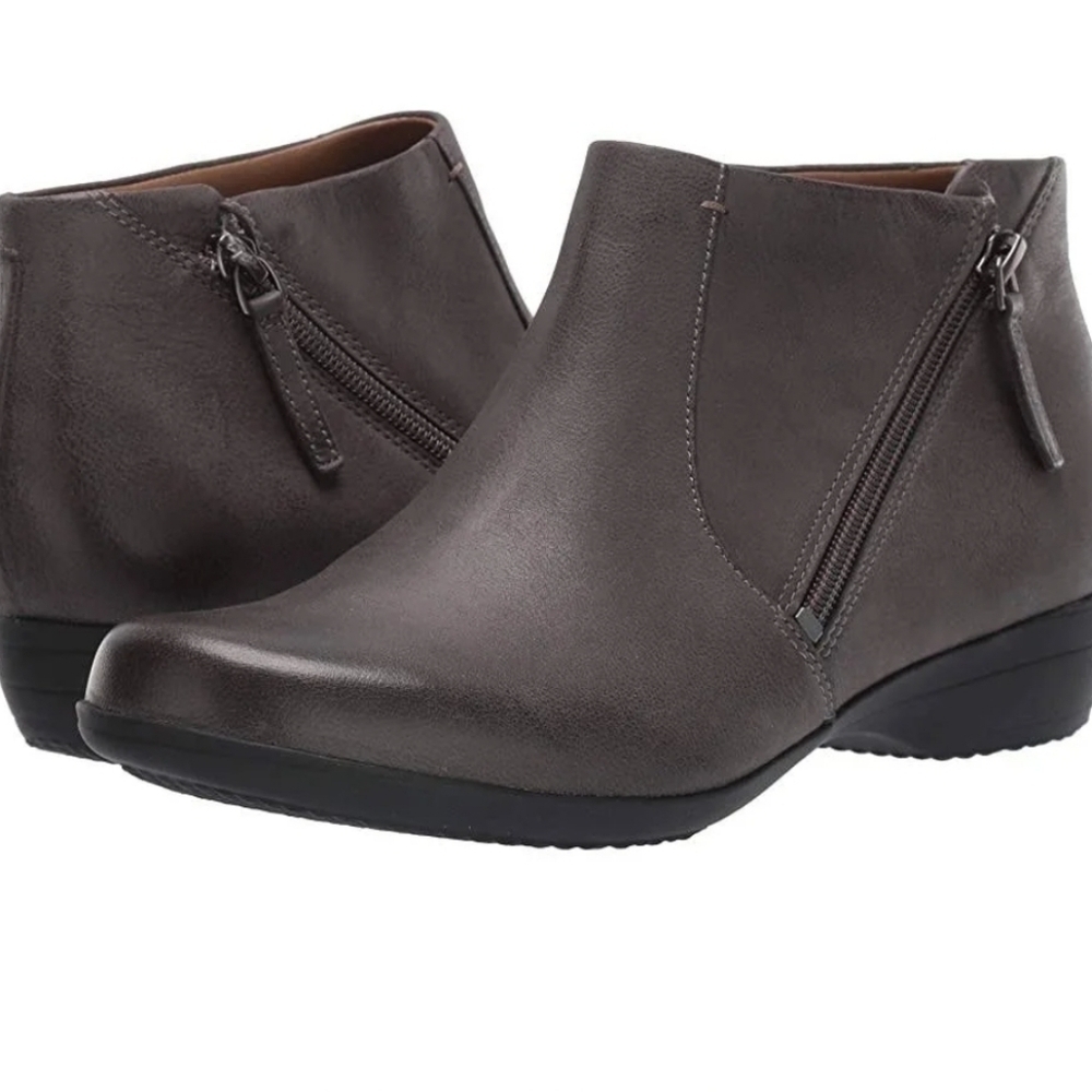 Dansko Women Fifi Grey Burnished Nubuck Ankle Leather Shoes boots sz 39/8.5-9
